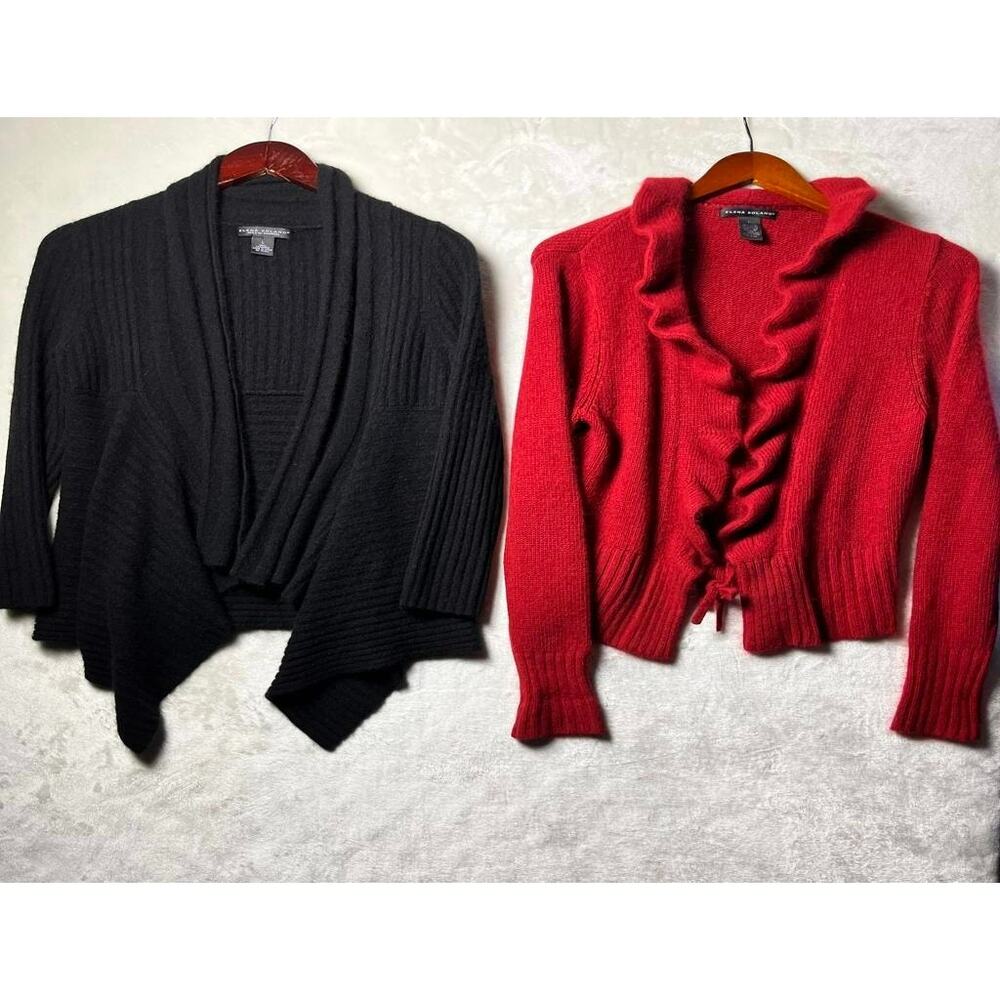 2 x Lightweight Luxury Cardigan Sweaters Women's L Cashmere Angora Lambswool